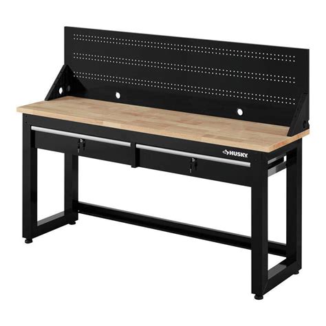 husky rolling workbench tool box with steel pegboard|husky 6 ft workbench.